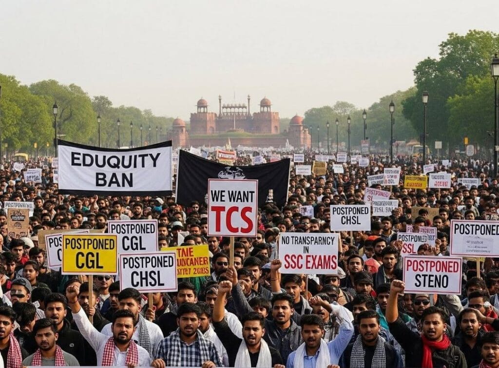 Delhi SSC Exam Protest